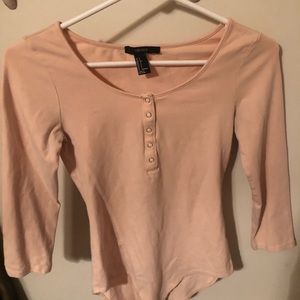 F21 baby pink body suit
